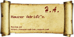 Hauzer Adrián névjegykártya