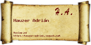 Hauzer Adrián névjegykártya